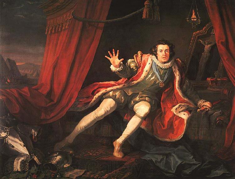 William Hogarth David Garrick as Richard III Norge oil painting art